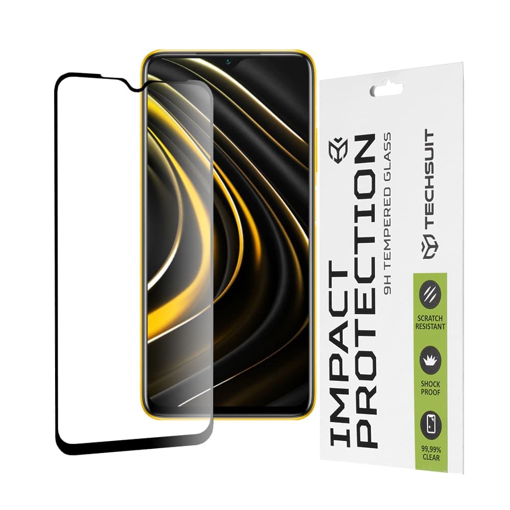 Techsuit - 111D Πλήρης Κάλυψη / Full Glue Γυαλί - Xiaomi Poco M3 / Redmi 9 Power / Redmi 9T - Μαύρο