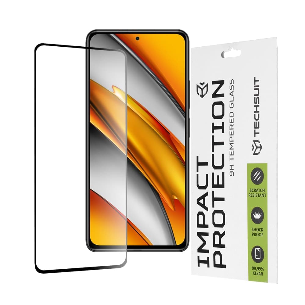 Techsuit - 111D Πλήρης Κάλυψη / Πλήρες Γυαλί με Κόλλα - Xiaomi Mi 11i / Poco F3 - Μαύρο