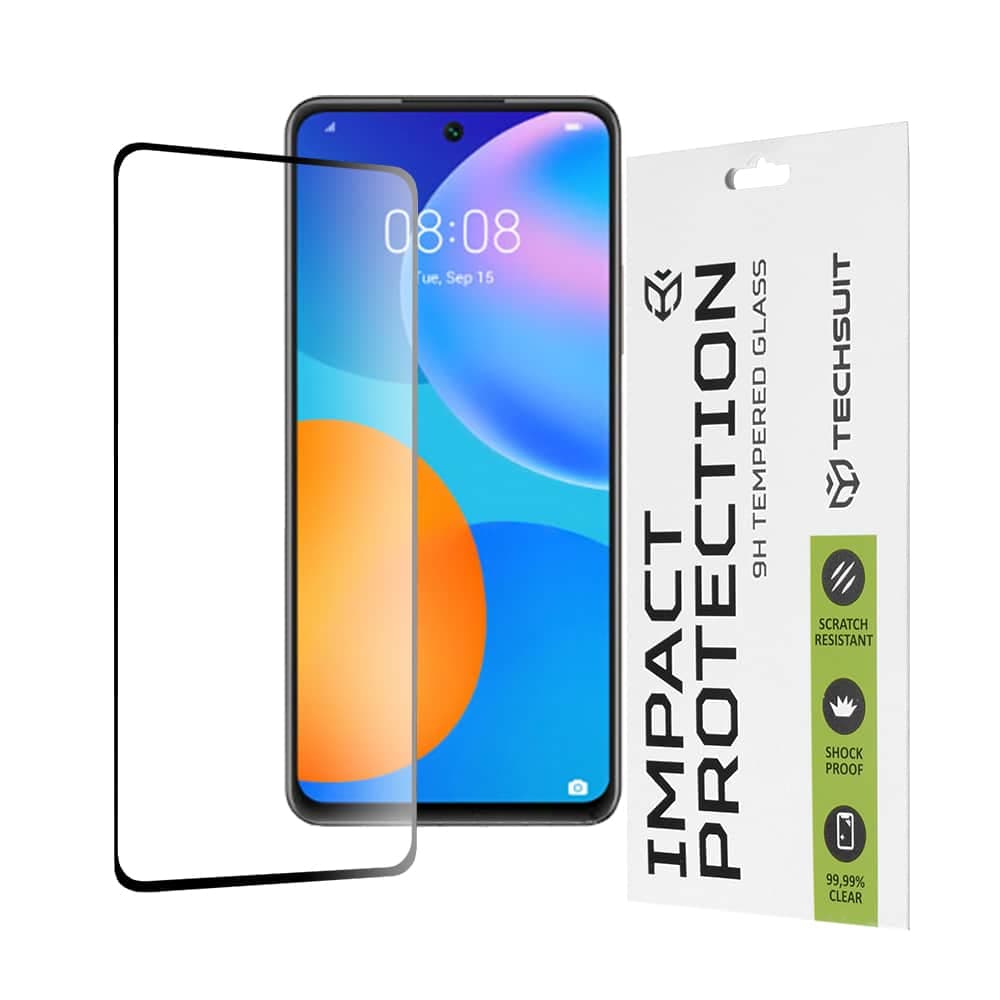 Techsuit - 111D Πλήρης Κάλυψη / Full Glue Γυαλί - Huawei P smart 2021 - Μαύρο