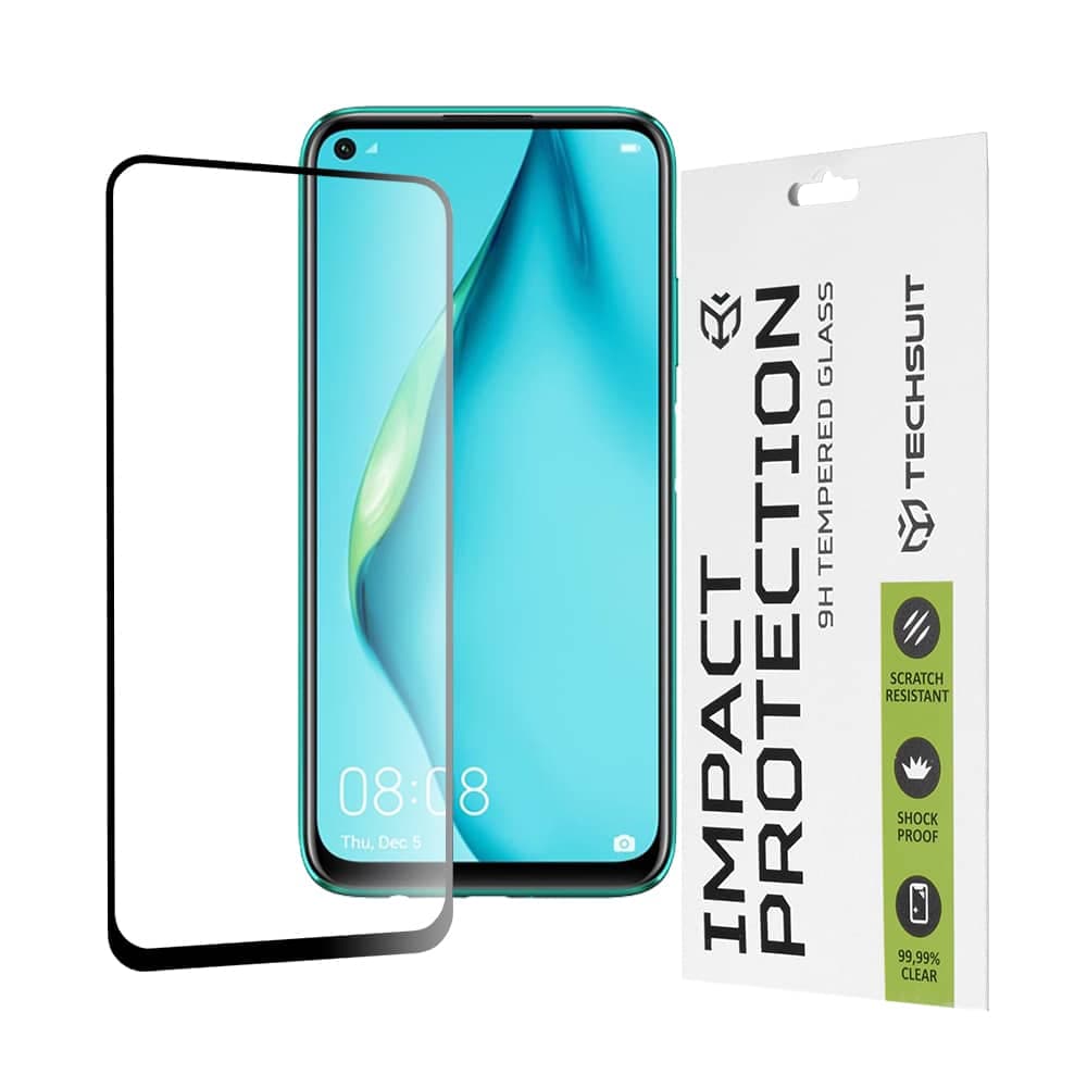 Techsuit - 111D Πλήρης Κάλυψη / Full Glue Γυαλί - Huawei P40 Lite / P20 Lite 2019 - Μαύρο