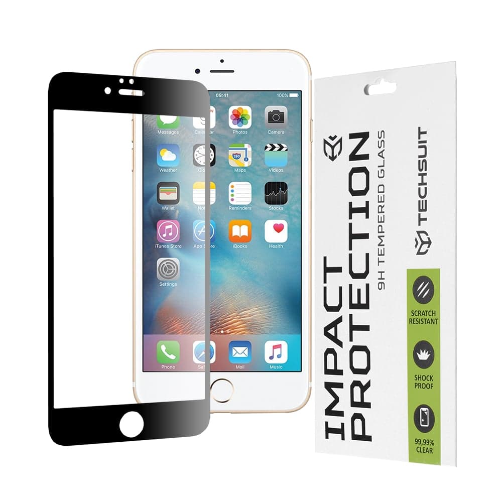 Techsuit - 111D Πλήρης Κάλυψη / Full Glue Γυαλί - iPhone 6 Plus / 6s Plus - Μαύρο
