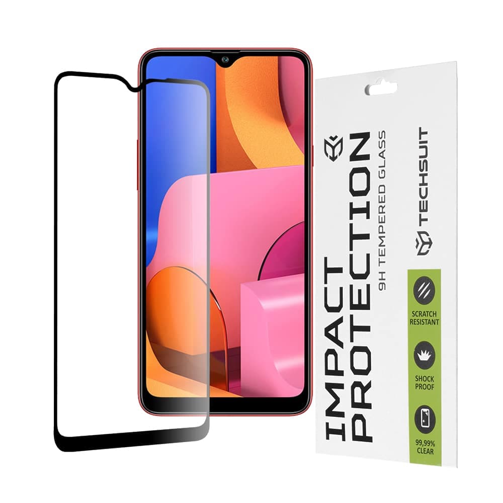 Techsuit - 111D Πλήρης Κάλυψη / Full Glue Γυαλί - Samsung Galaxy A20s - Μαύρο