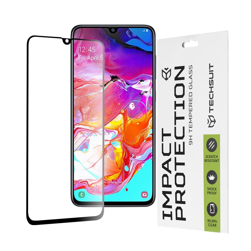 Techsuit - 111D Πλήρης Κάλυψη / Full Glue Γυαλί - Samsung Galaxy A70 / A70s / A90 5G - Μαύρο