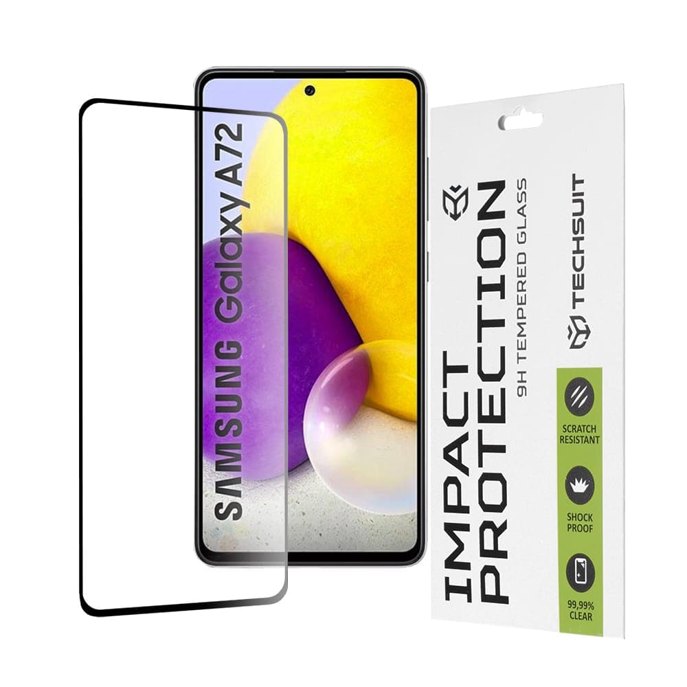 Techsuit - 111D Πλήρης Κάλυψη / Full Glue Γυαλί - Samsung Galaxy A72 4G / A72 5G - Μαύρο