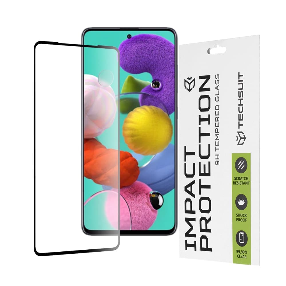 Techsuit - 111D Πλήρης Κάλυψη / Full Glue Γυαλί - Samsung Galaxy A51 4G / A51 5G - Μαύρο