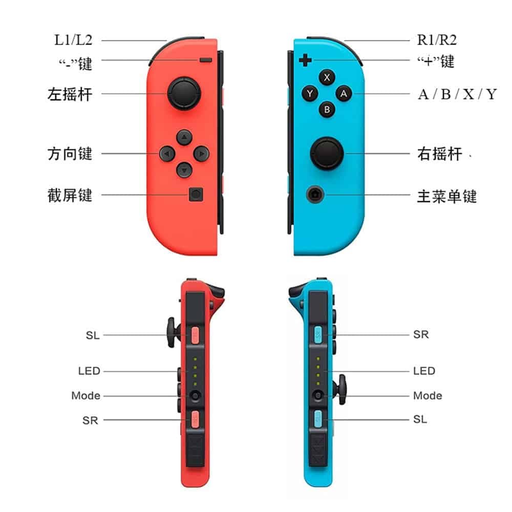 Techsuit - Ασύρματο Χειριστήριο Switch (THSWC) - με ενσωματωμένο Joystick 360°, 450mAh, 6 Άξονες - Κόκκινο/Μπλε 6