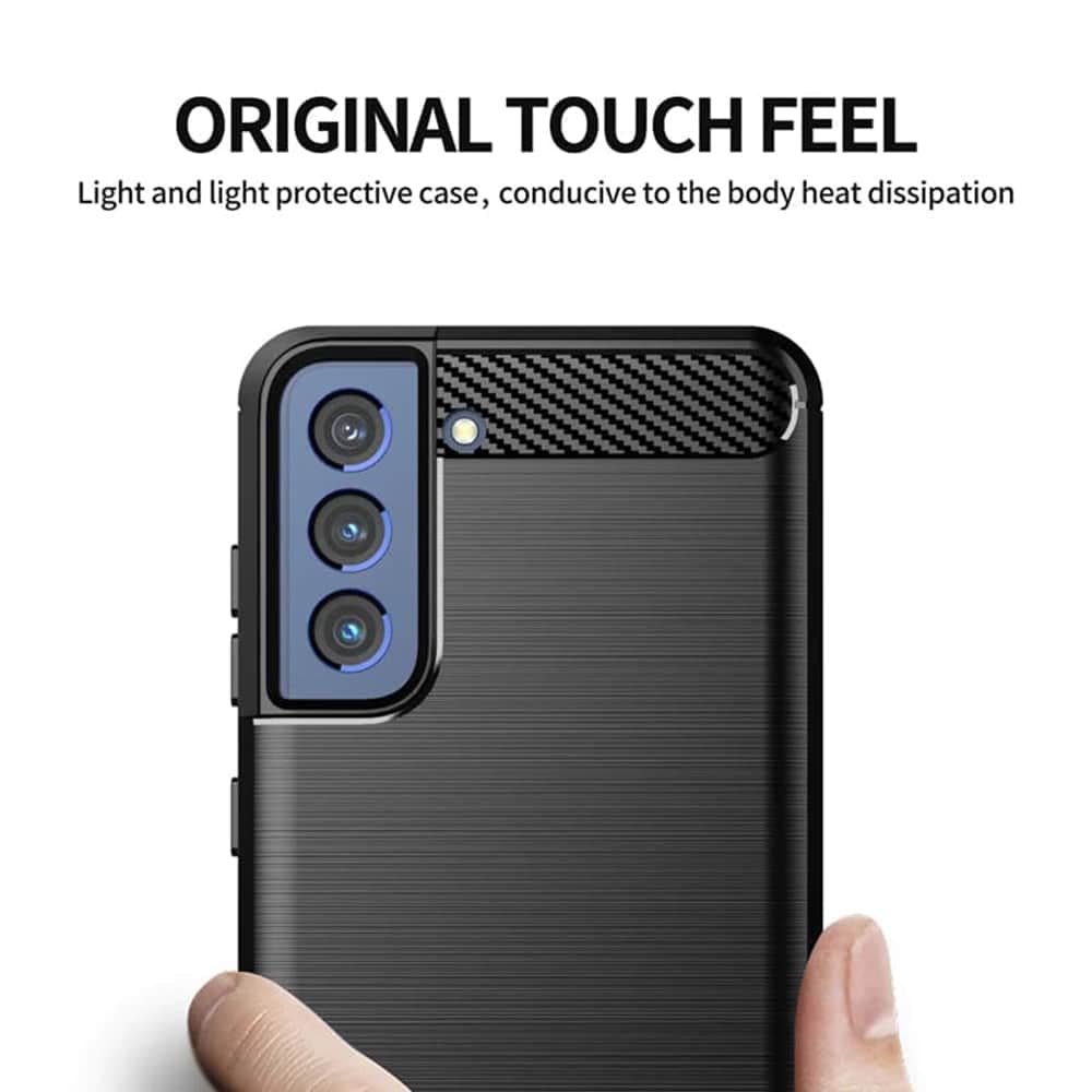 Techsuit Carbon Silicone - θήκη για Samsung Galaxy S21 - Μαύρο 2