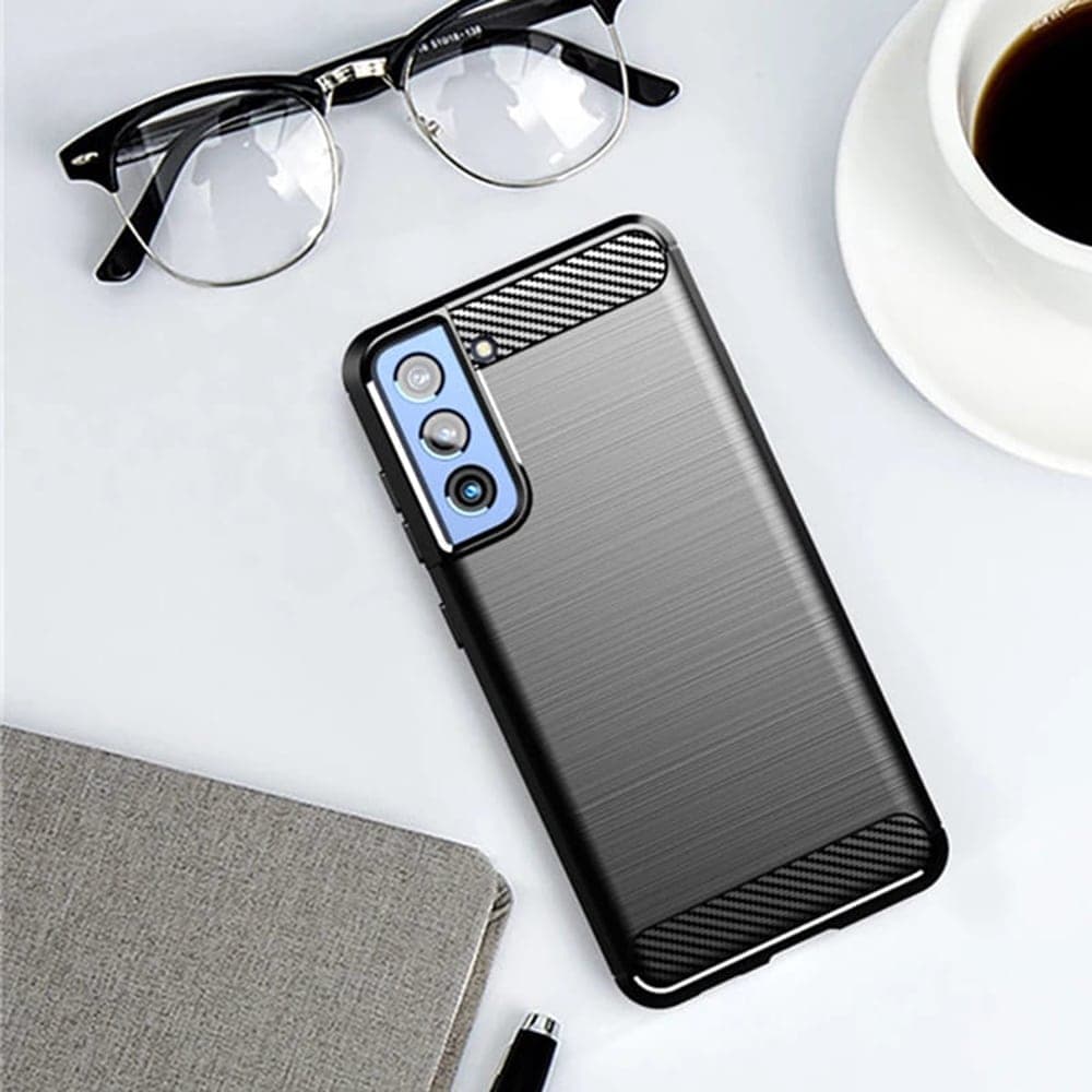 Techsuit Carbon Silicone - θήκη για Samsung Galaxy S21 - Μαύρο 5