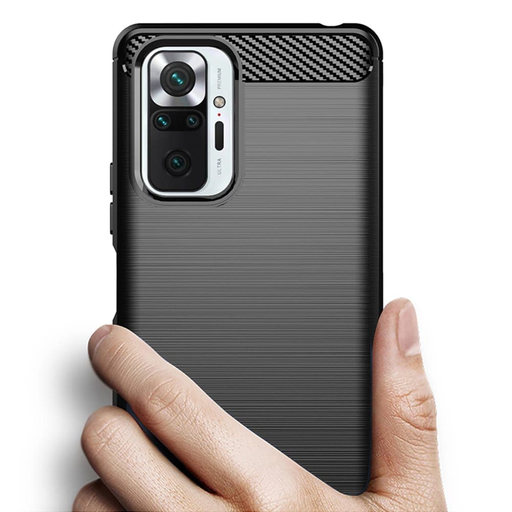 Techsuit Carbon Silicone - θήκη για Xiaomi Redmi Note 10 Pro - Μαύρο 2