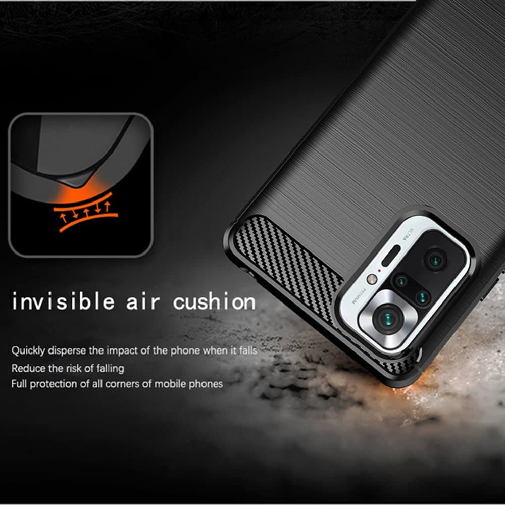 Techsuit Carbon Silicone - θήκη για Xiaomi Redmi Note 10 Pro - Μαύρο 3