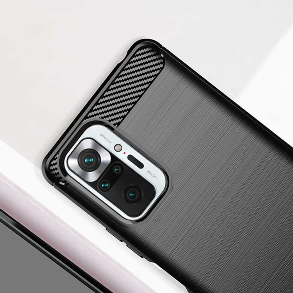 Techsuit Carbon Silicone - θήκη για Xiaomi Redmi Note 10 Pro - Μαύρο 4