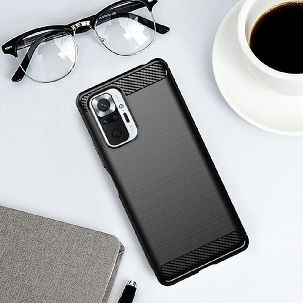 Techsuit Carbon Silicone - θήκη για Xiaomi Redmi Note 10 Pro - Μαύρο 6
