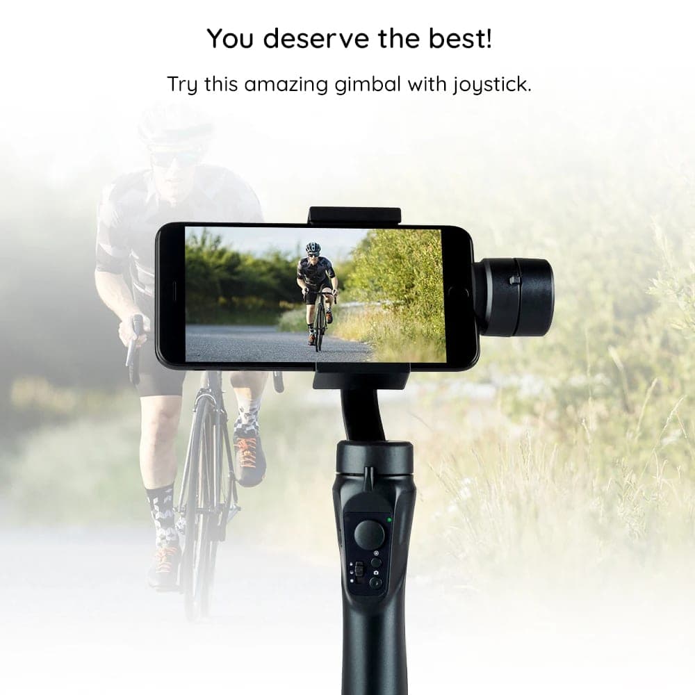 Techsuit - Phone Gimbal (H4) - with 3 Axis Handheld, Joystick, Micro-USB, 6.1inch Max, Aluminum Alloy, 2200mAh - Black 7