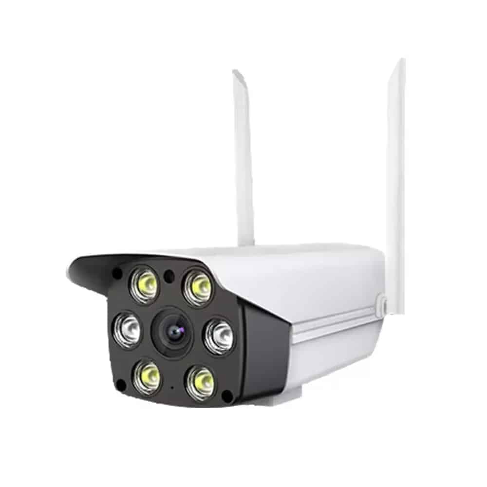 Techsuit - Εξωτερική Wi-Fi Κάμερα (K6) - 1080P, Υπέρυθρη, Ανίχνευση Κίνησης, Διπλής Κατεύθυνσης Ήχος, Συναγερμός Push, IP66, Εφαρμογή V380 PRO - Λευκό