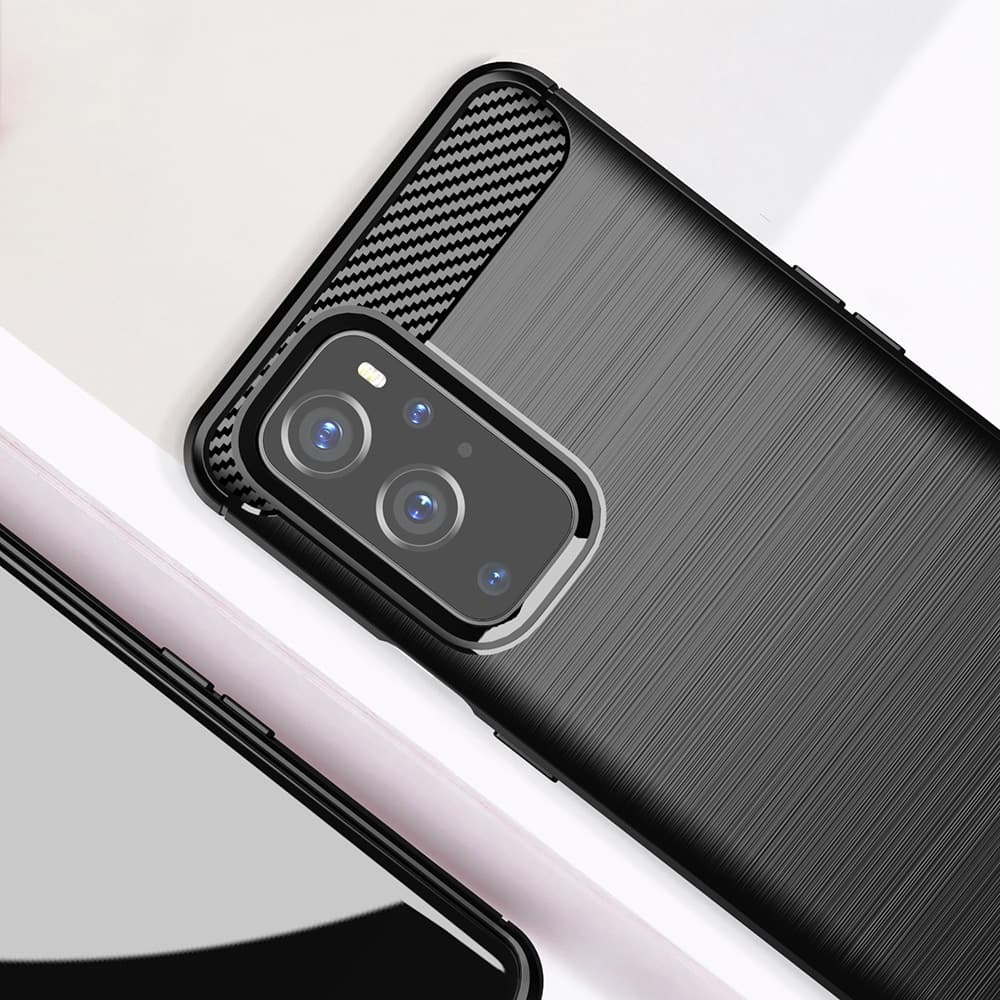 Techsuit Carbon Silicone - θήκη για Oneplus 9 Pro - Μαύρο 2