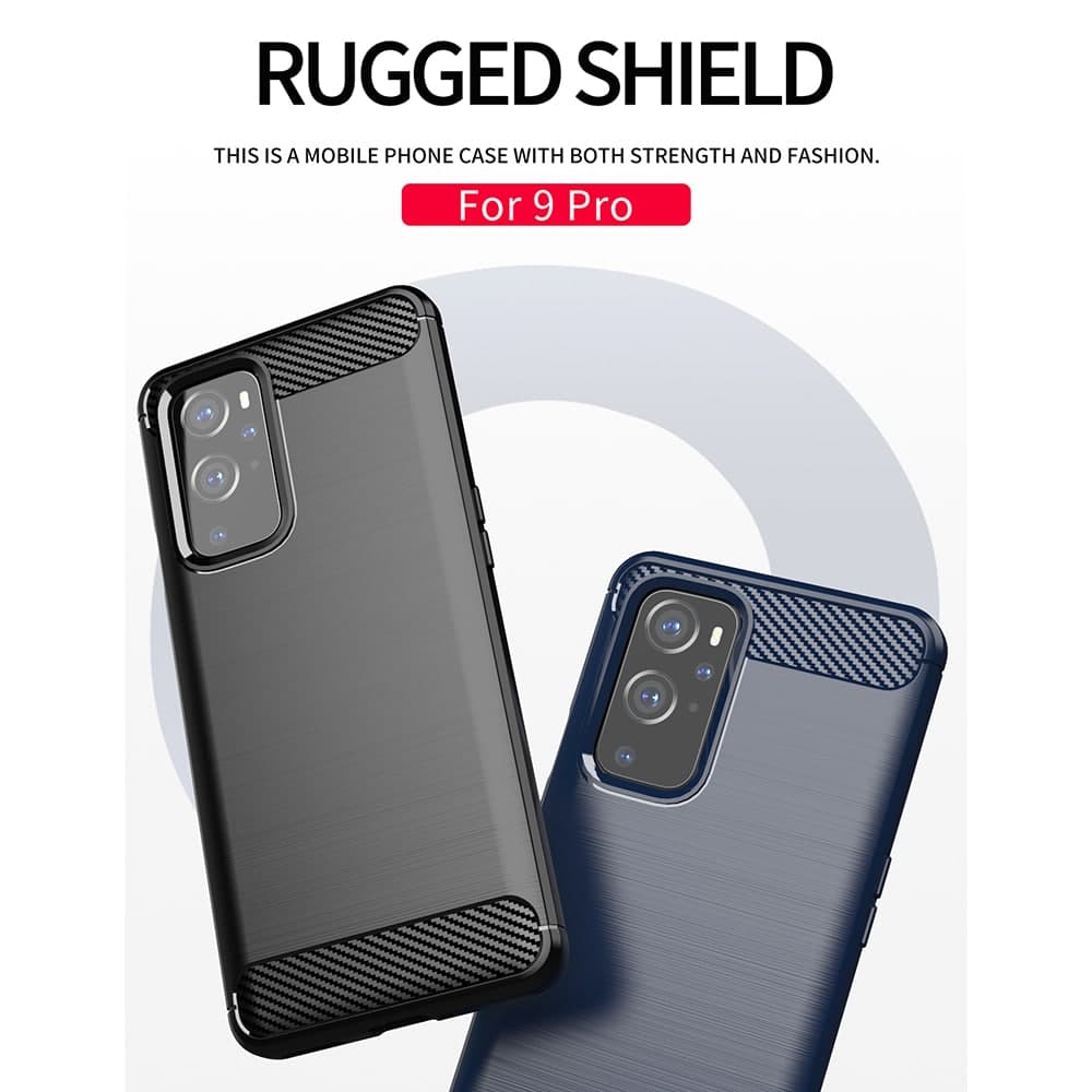 Techsuit Carbon Silicone - θήκη για Oneplus 9 Pro - Μαύρο 4