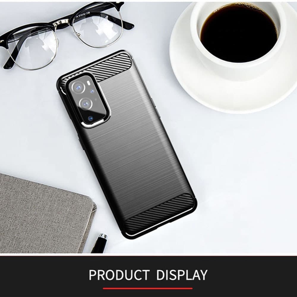 Techsuit Carbon Silicone - θήκη για Oneplus 9 Pro - Μαύρο 5