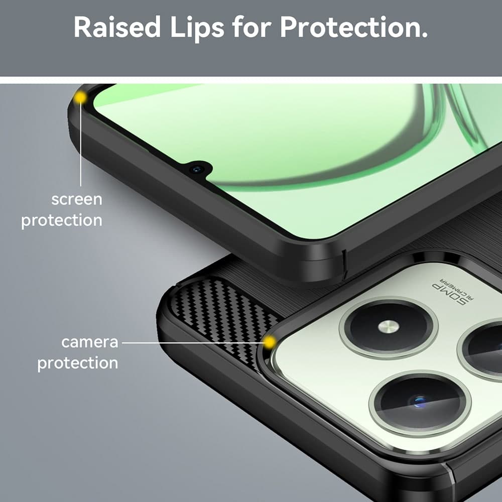 Techsuit Carbon Silicone - θήκη για Realme C61 / C63 - Μαύρο 5
