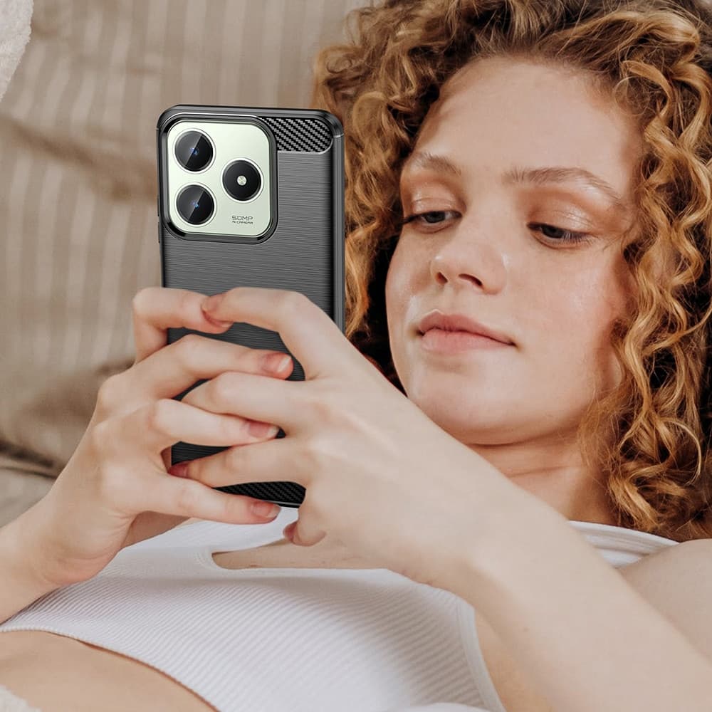 Techsuit Carbon Silicone - θήκη για Realme C61 / C63 - Μαύρο 6