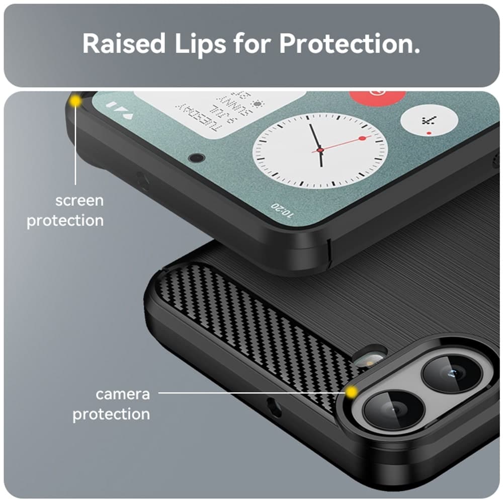 Techsuit Carbon Silicone - θήκη για Nothing CMF Phone 1 - Μαύρο 3