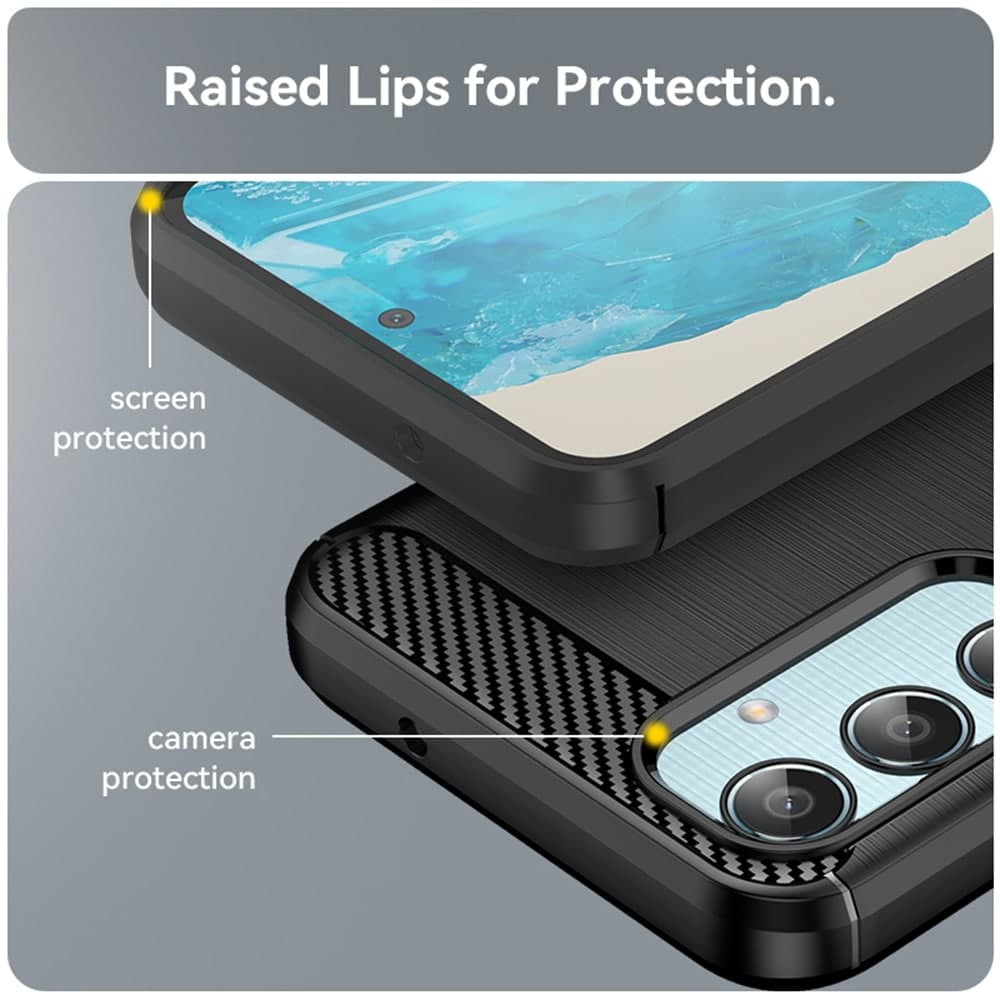 Techsuit Carbon Silicone - θήκη για Samsung Galaxy M35 - Μαύρο 3