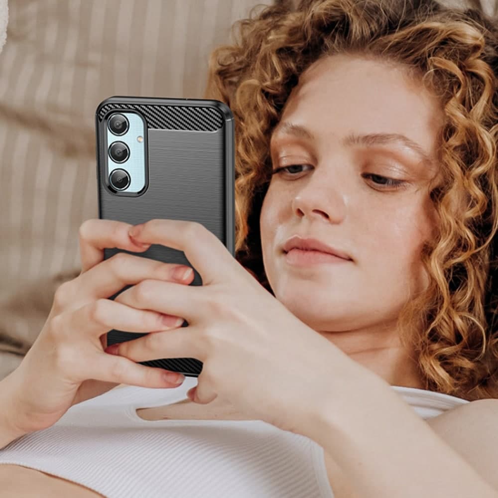 Techsuit Carbon Silicone - θήκη για Samsung Galaxy M35 - Μαύρο 6