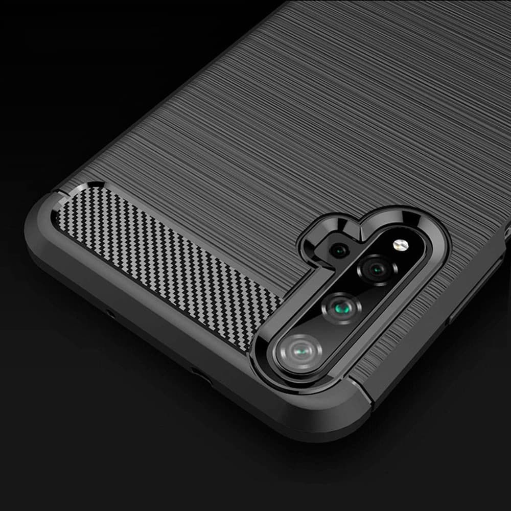 Techsuit Carbon Silicone - θήκη για Huawei nova 5T / Honor 20 - Μαύρο 2