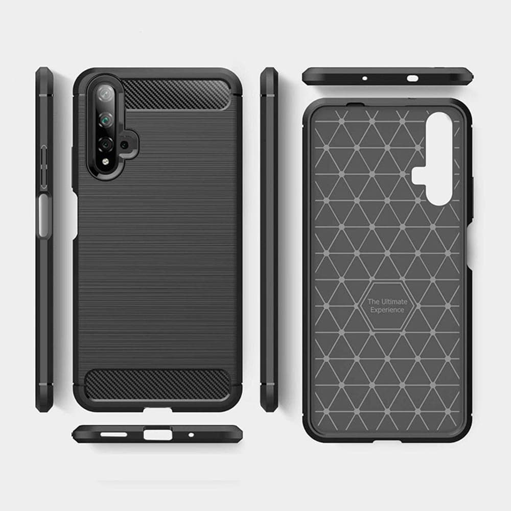 Techsuit Carbon Silicone - θήκη για Huawei nova 5T / Honor 20 - Μαύρο 6
