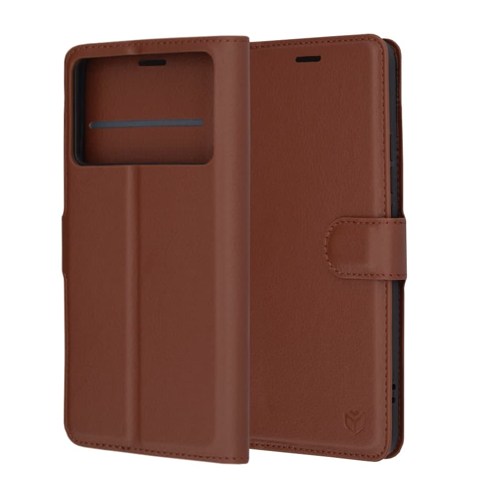 Techsuit Leather Folio - θήκη για Xiaomi Poco F6 Pro - Καφέ 6