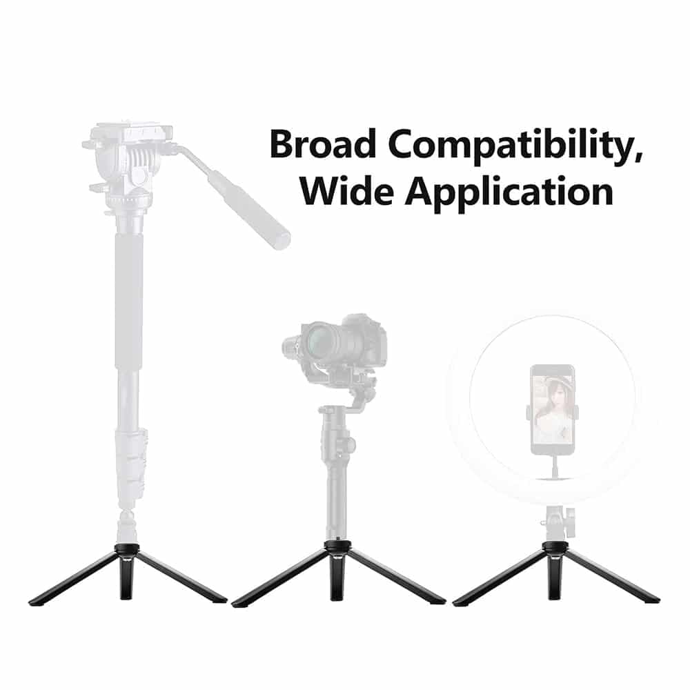 Techsuit - Mini Tripod (TPD3) - Adjustable, with 1/4 Inch Screw Key for ILDC, DSLR Camera - Black 7