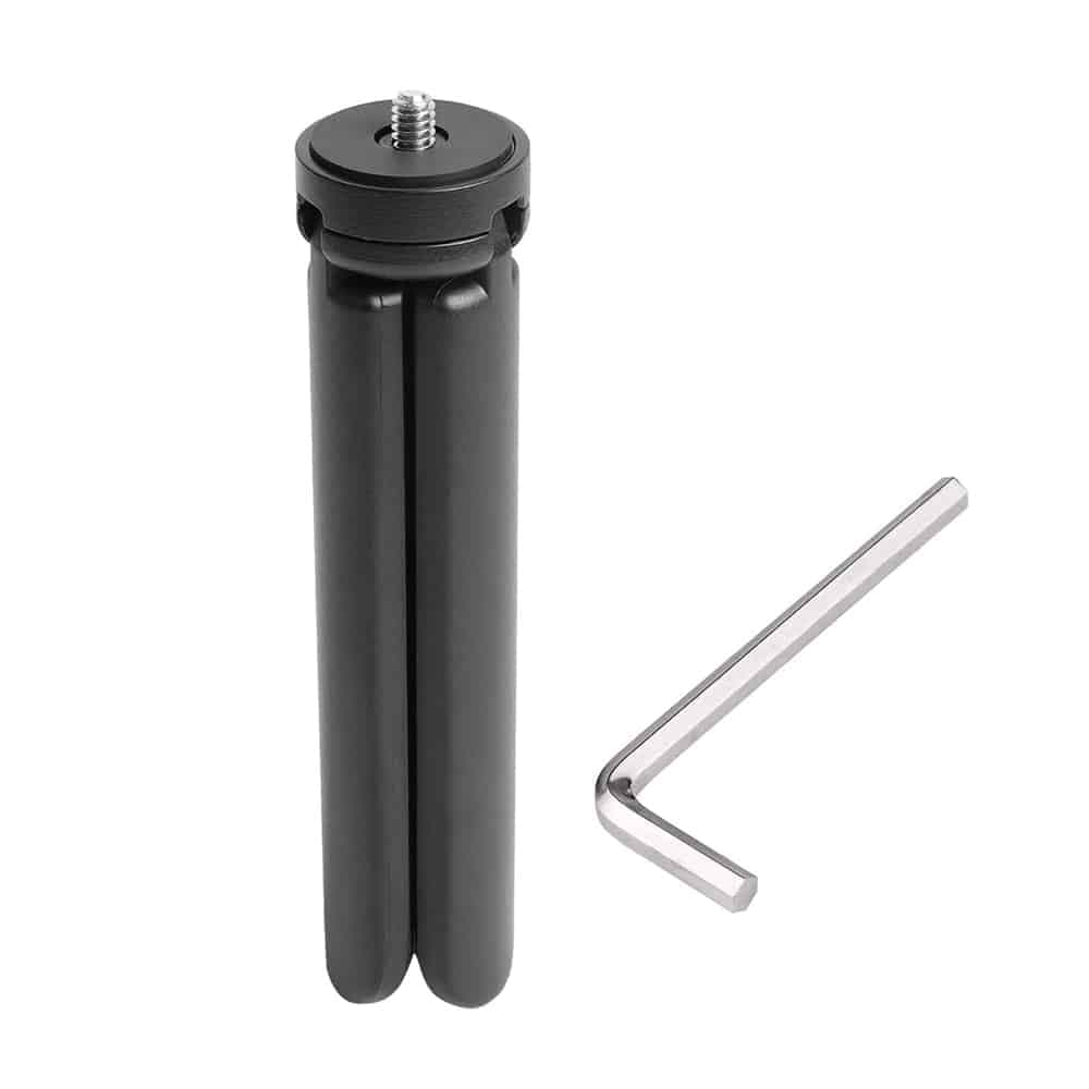 Techsuit - Mini Tripod (TPD3) - Adjustable, with 1/4 Inch Screw Key for ILDC, DSLR Camera - Black 2