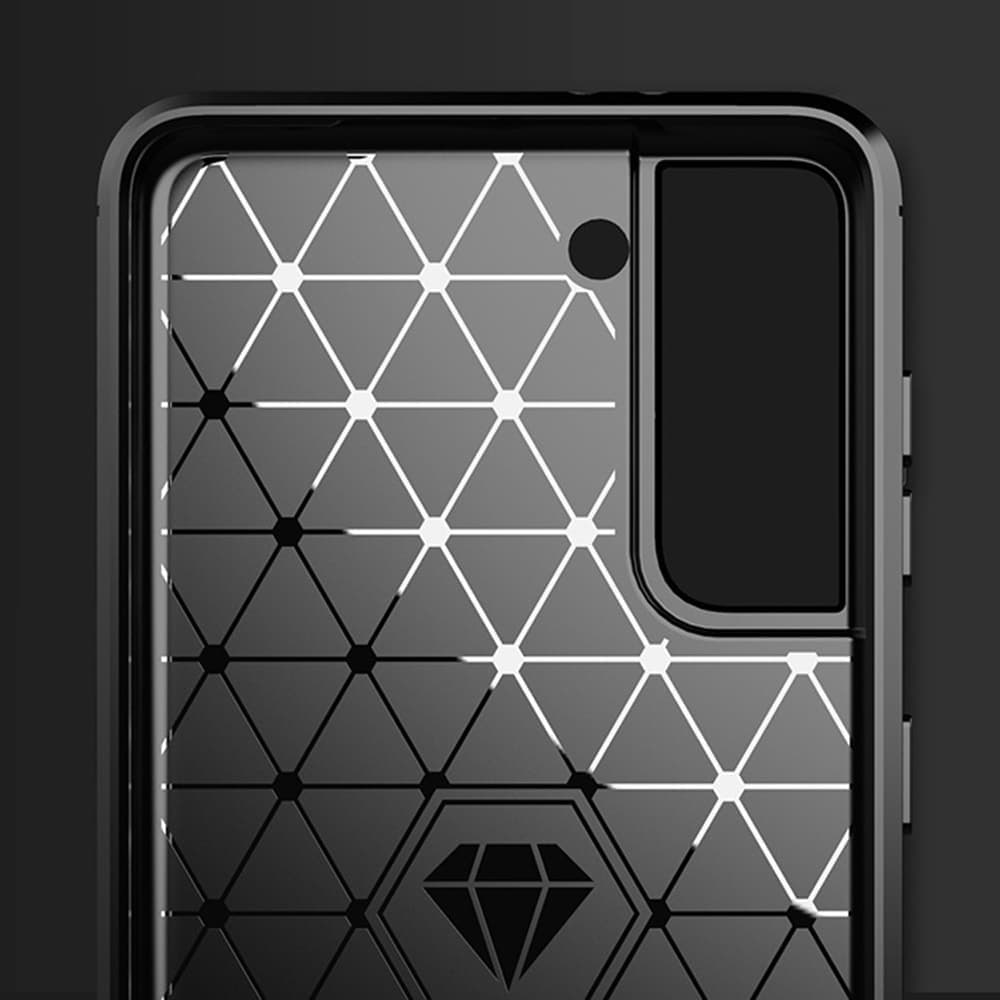 Techsuit Carbon Silicone - θήκη για Samsung Galaxy S21 - Μαύρο 2