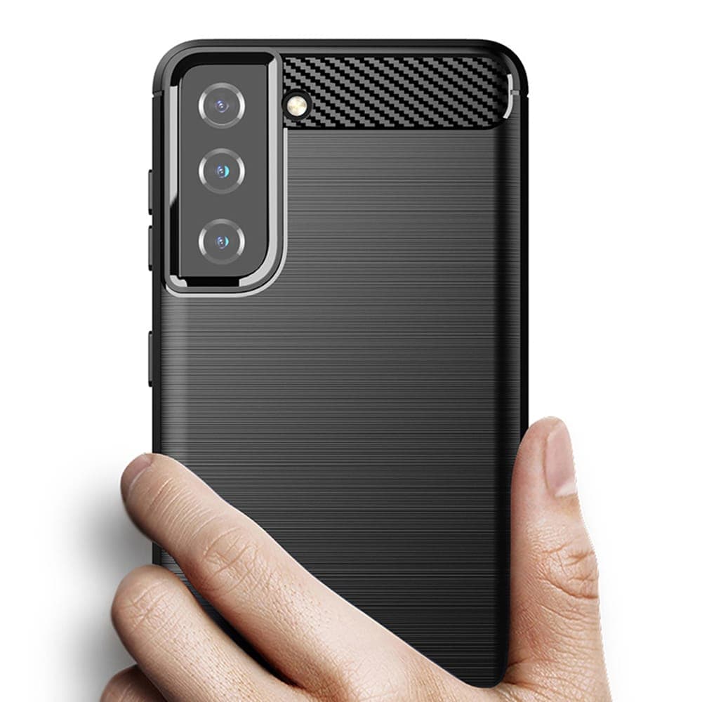 Techsuit Carbon Silicone - θήκη για Samsung Galaxy S21 - Μαύρο 3