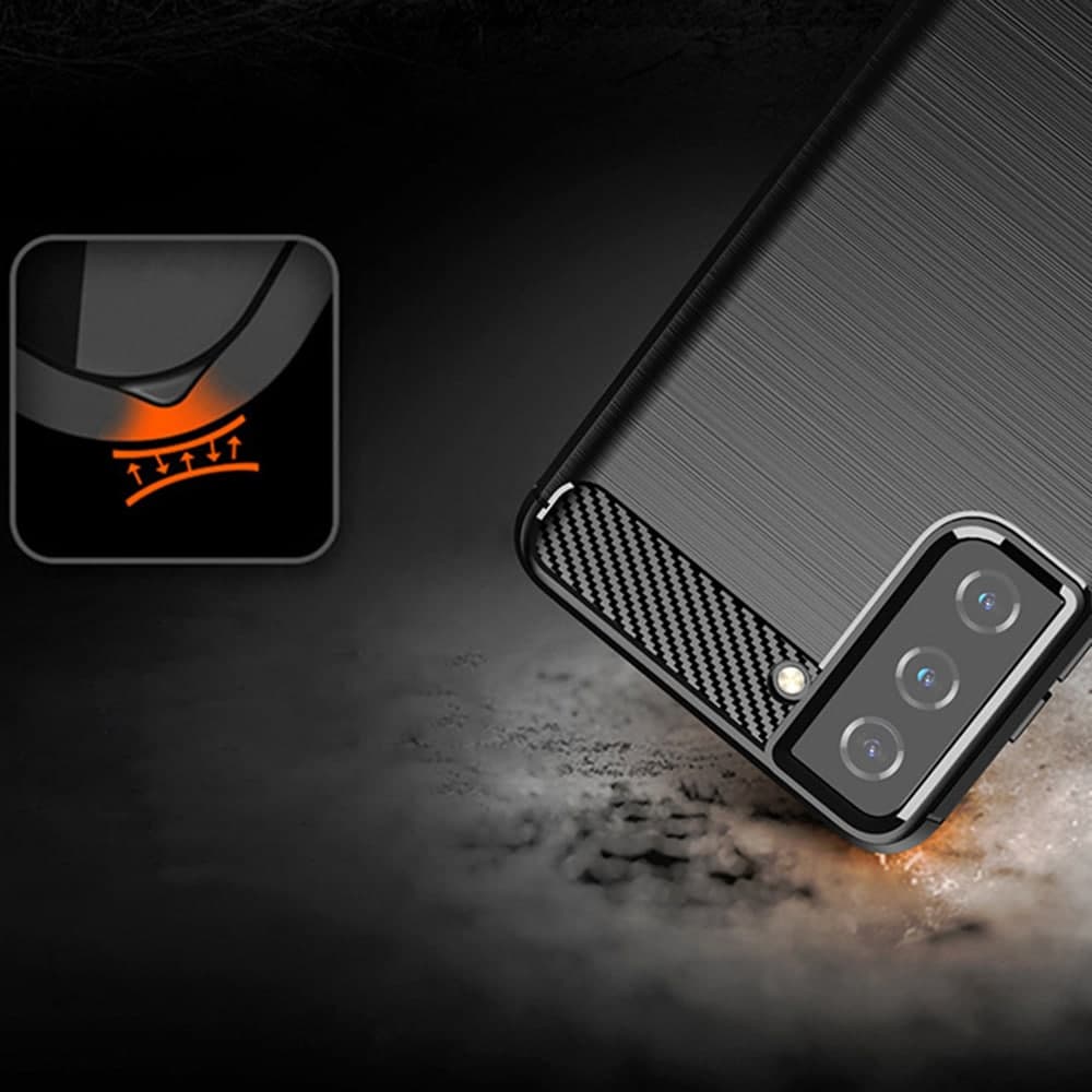 Techsuit Carbon Silicone - θήκη για Samsung Galaxy S21 - Μαύρο 4