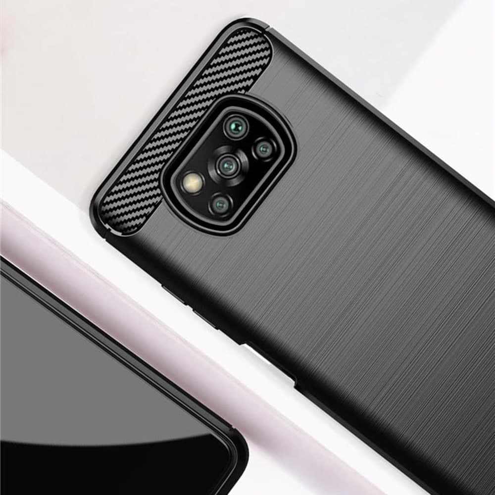 Techsuit Carbon Silicone - θήκη για Xiaomi Poco X3 - Μαύρο 2