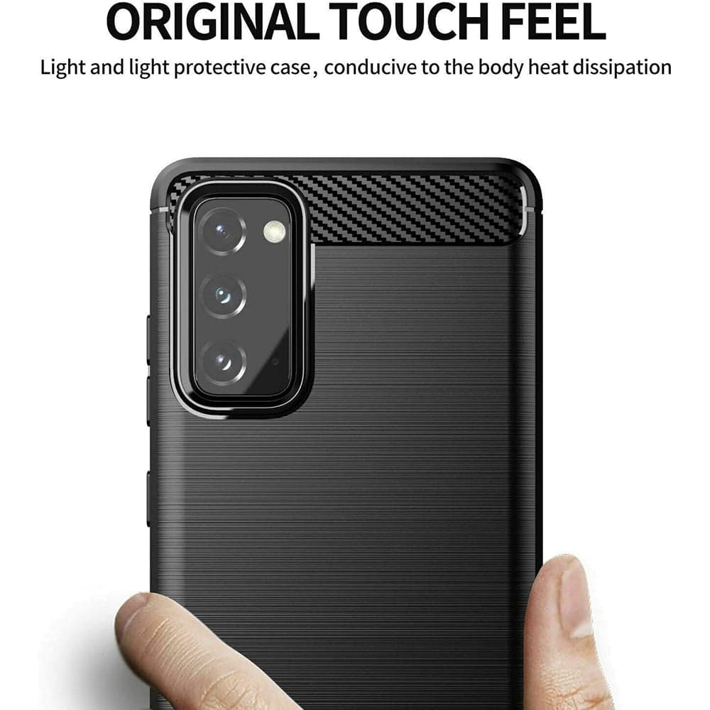 Techsuit Carbon Silicone - θήκη για Samsung Galaxy S20 FE - Μαύρο 2