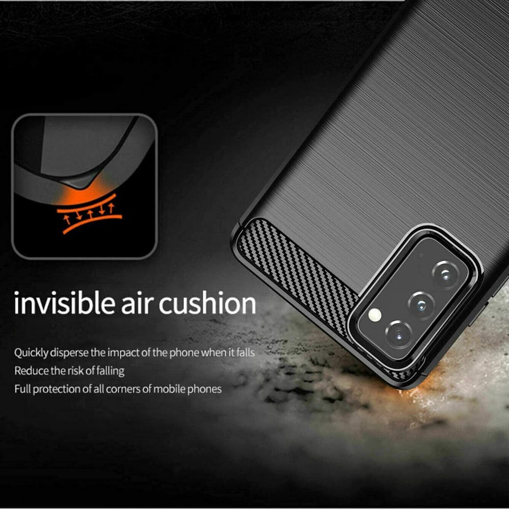 Techsuit Carbon Silicone - θήκη για Samsung Galaxy S20 FE - Μαύρο 3