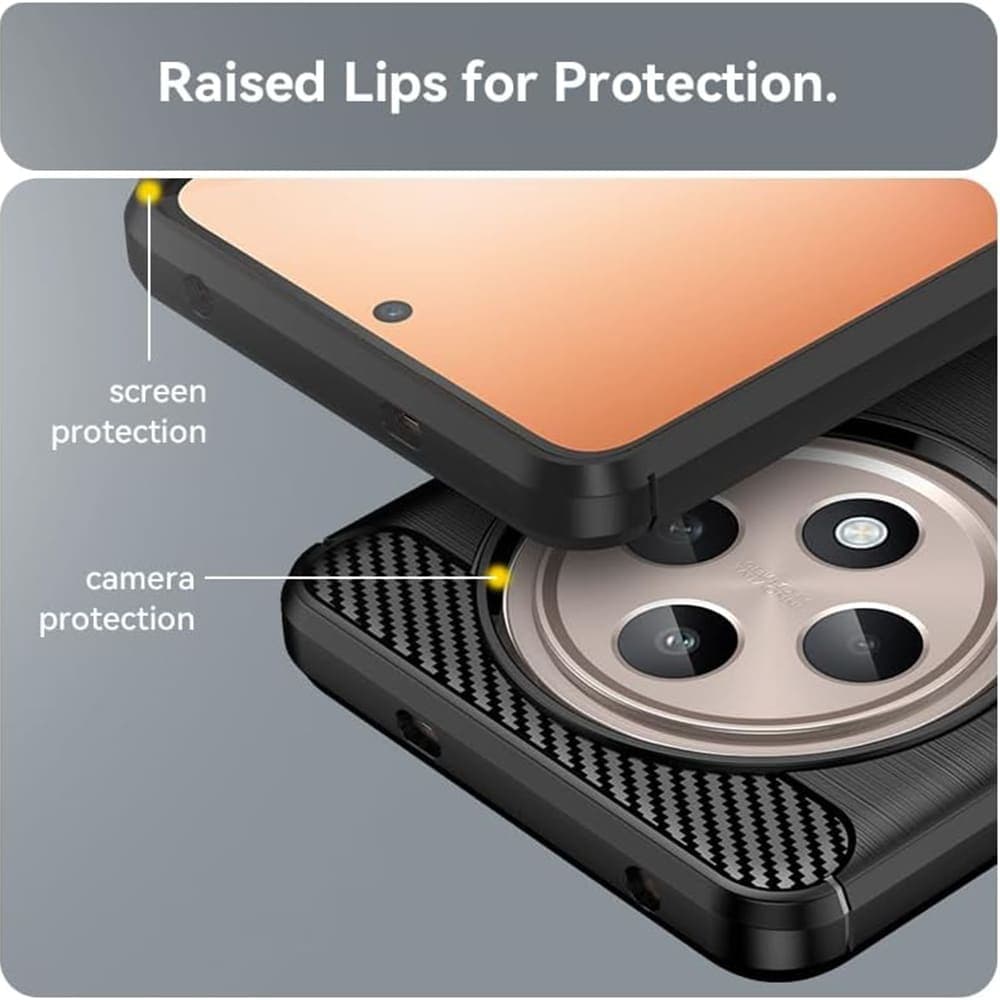 Techsuit Carbon Silicone - θήκη για Oppo Reno12 F 4G - Μαύρο 5