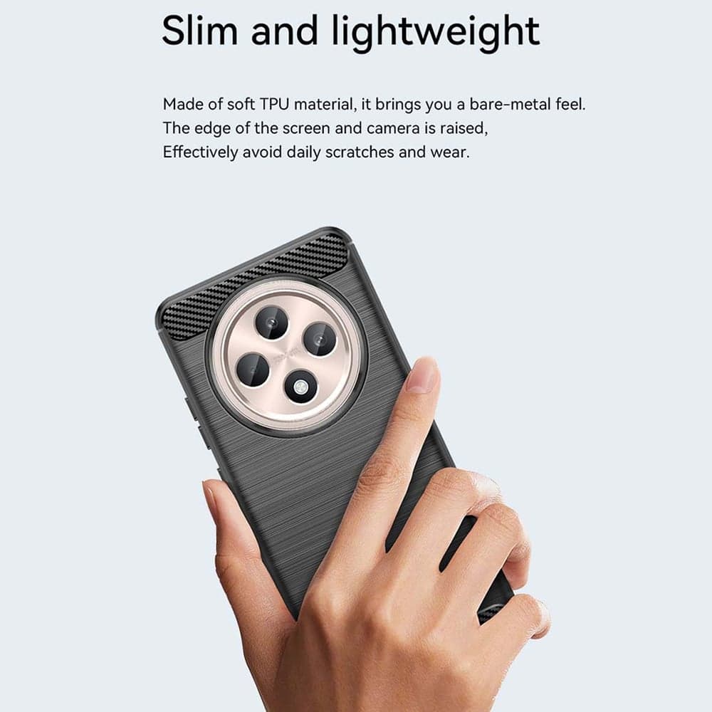 Techsuit Carbon Silicone - θήκη για Oppo Reno12 F 4G - Μαύρο 2