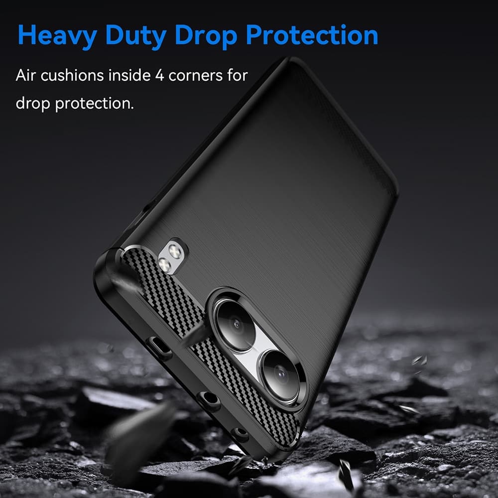 Techsuit Carbon Silicone - θήκη για Oneplus Nord 4 - Μαύρο 4