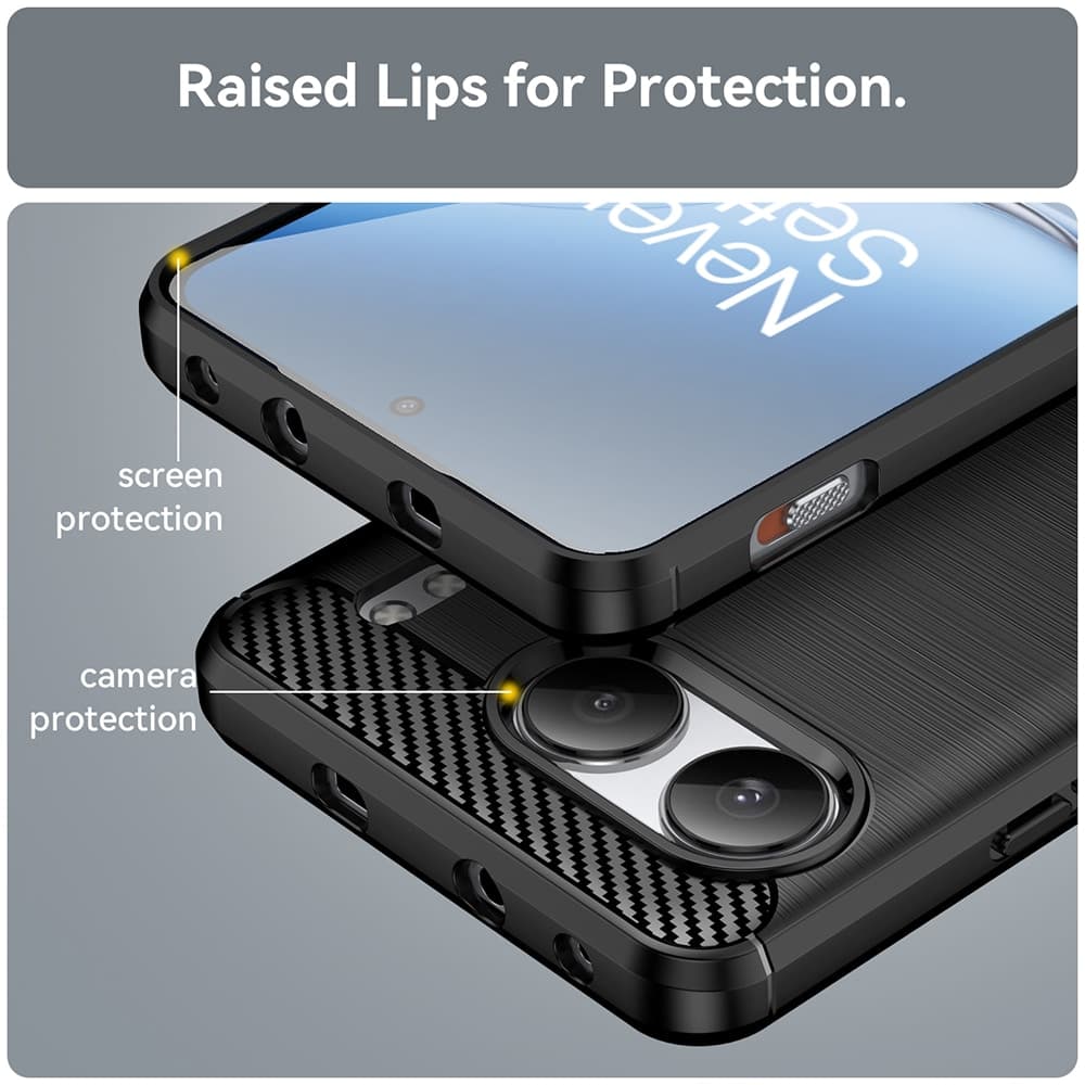 Techsuit Carbon Silicone - θήκη για Oneplus Nord 4 - Μαύρο 5
