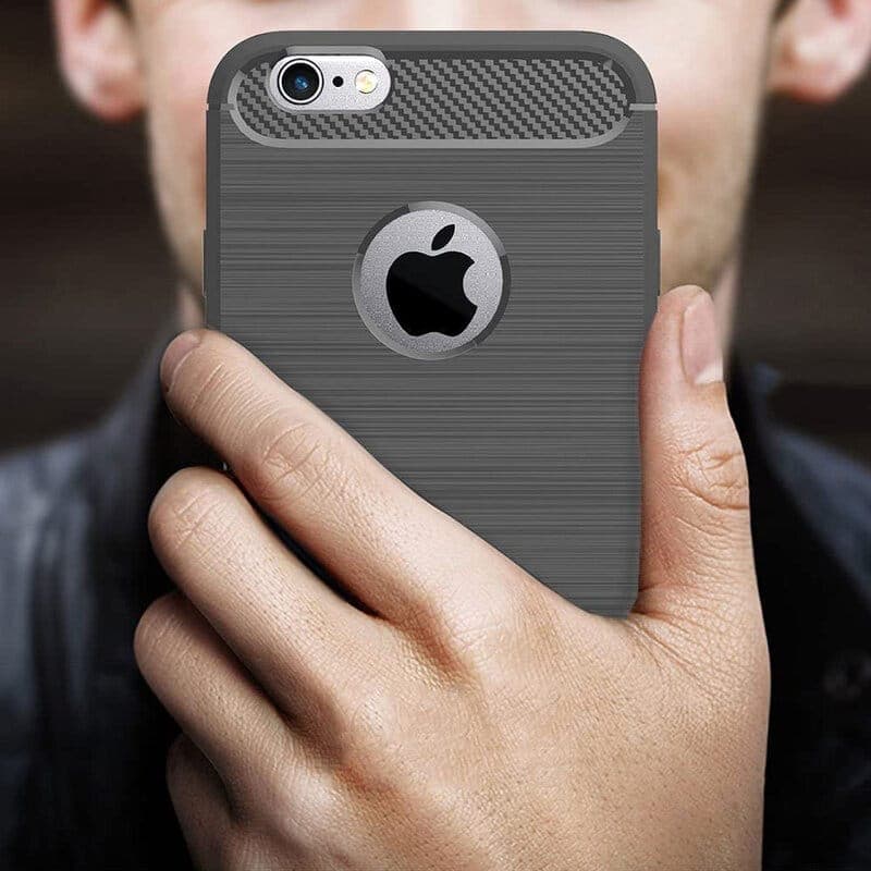 Techsuit Carbon Silicone - θήκη για Apple iPhone 6 Plus / 6s - Μαύρο 5