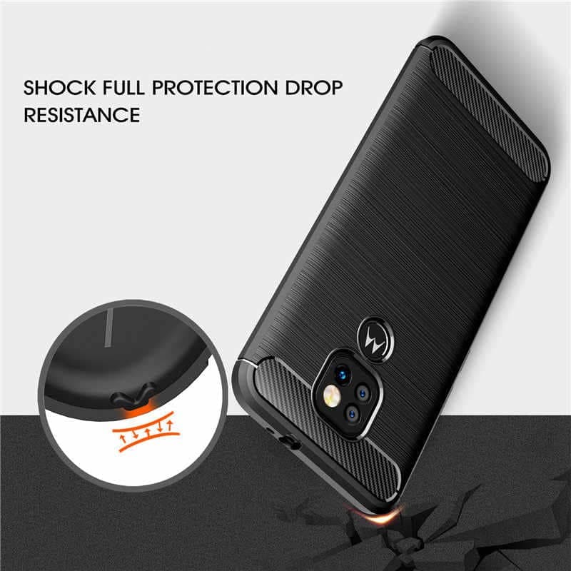 Techsuit Carbon Silicone - θήκη για Motorola Moto E7 Plus - Μαύρο 2