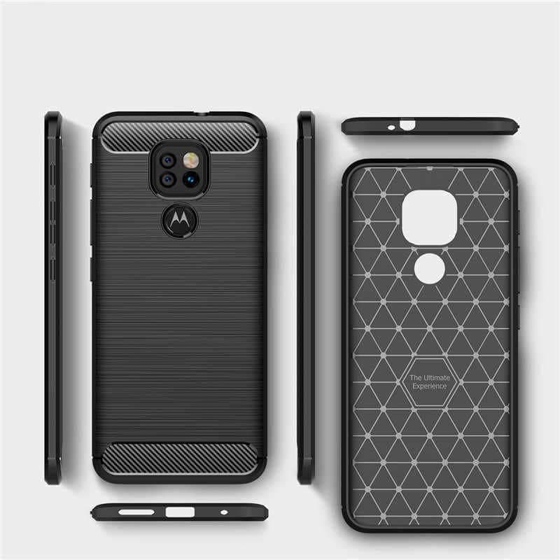 Techsuit Carbon Silicone - θήκη για Motorola Moto E7 Plus - Μαύρο 4