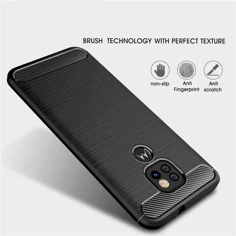 Techsuit Carbon Silicone - θήκη για Motorola Moto E7 Plus - Μαύρο 5