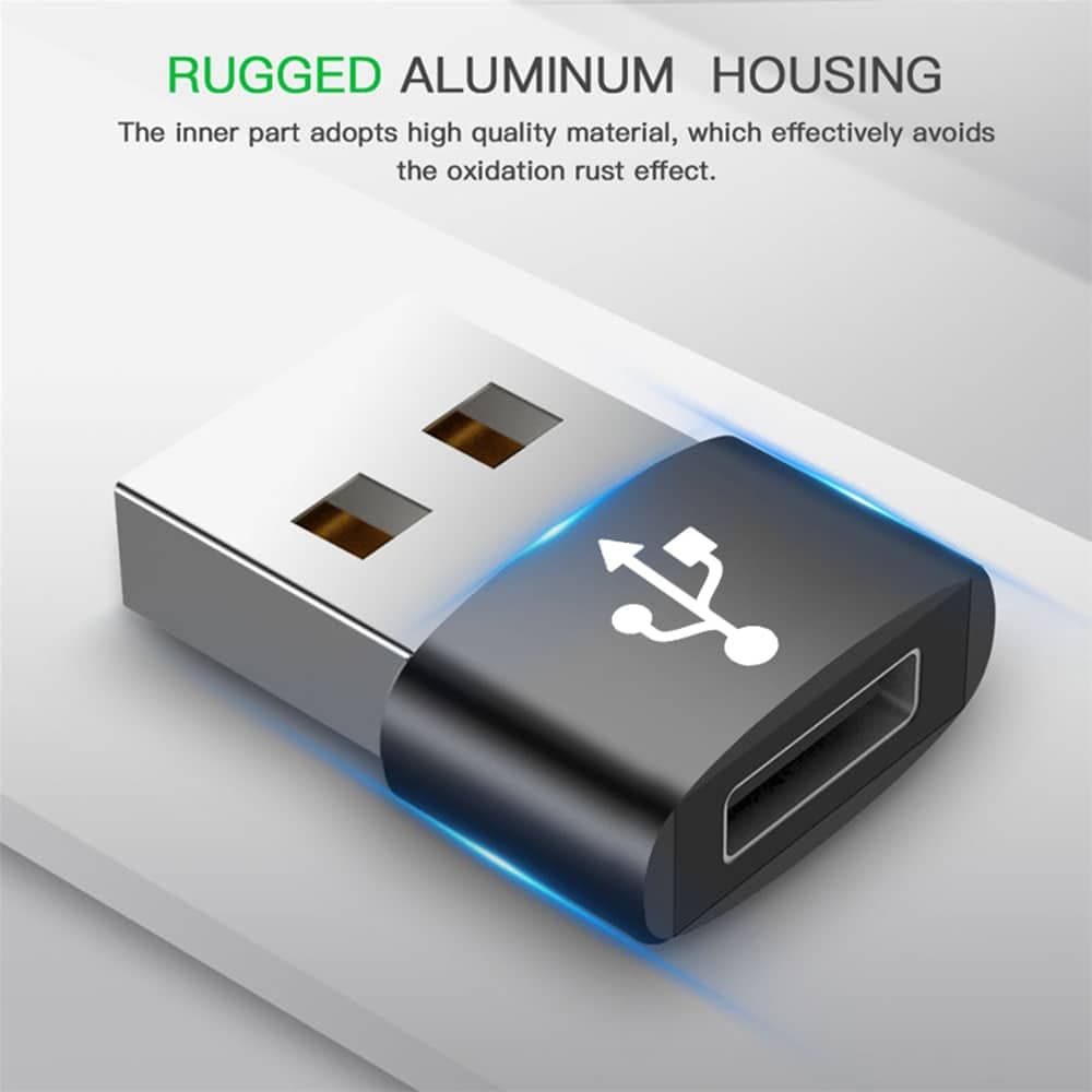 Techsuit - Προσαρμογέας - USB-C σε USB, 3A - Μαύρο 2