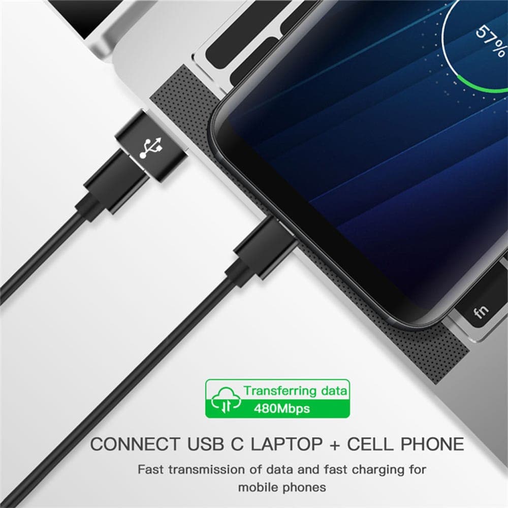 Techsuit - Προσαρμογέας - USB-C σε USB, 3A - Μαύρο 4