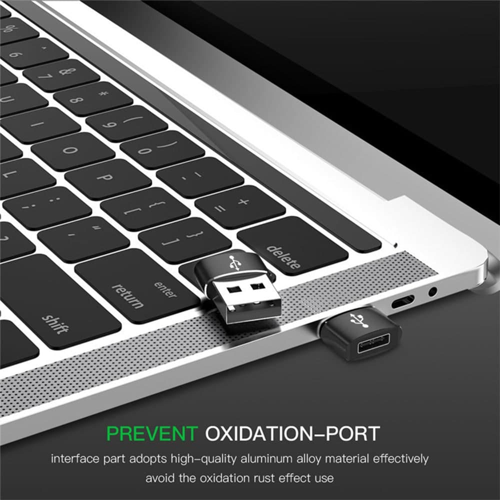 Techsuit - Προσαρμογέας - USB-C σε USB, 3A - Μαύρο 5