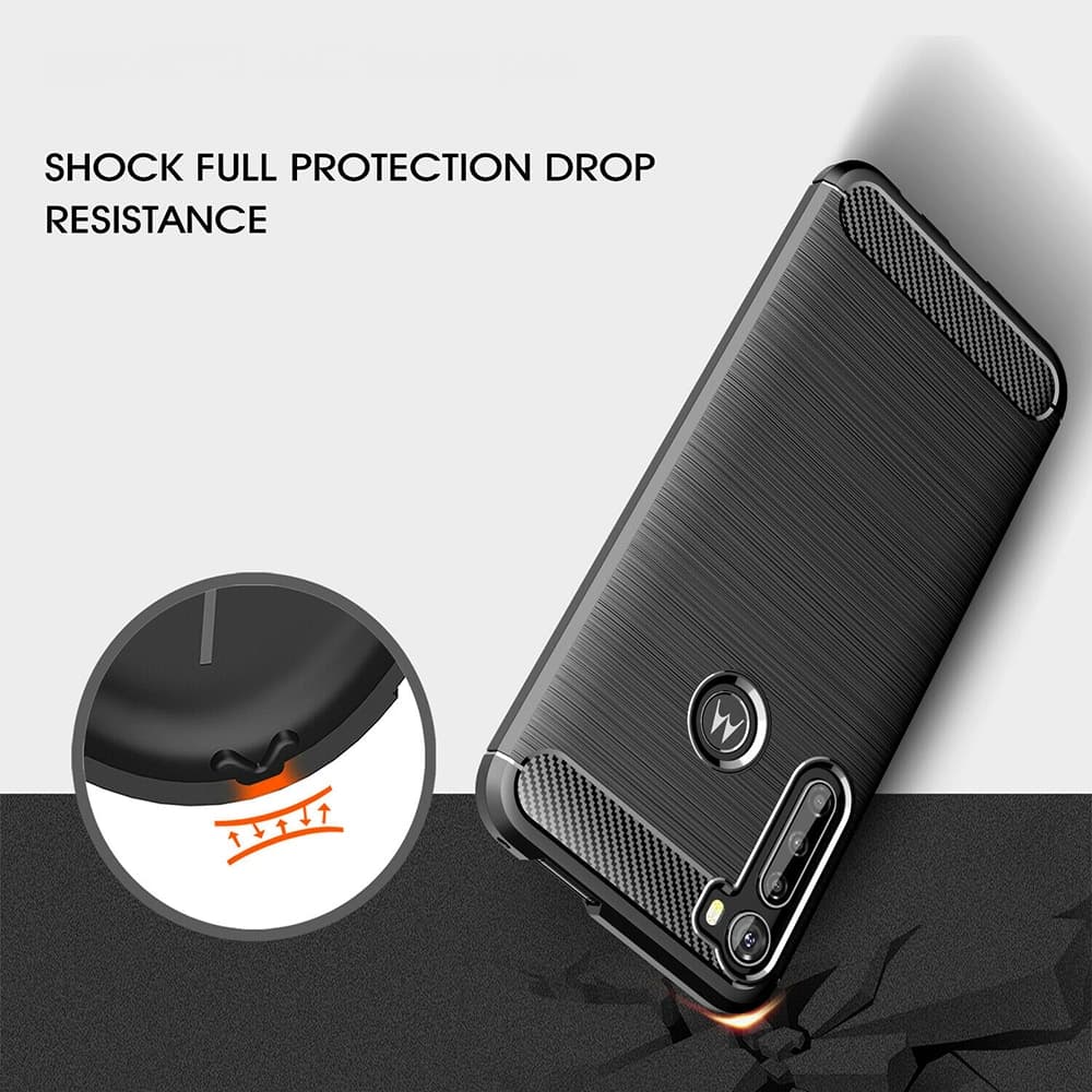 Techsuit Carbon Silicone - θήκη για Motorola One Fusion - Μαύρο 2