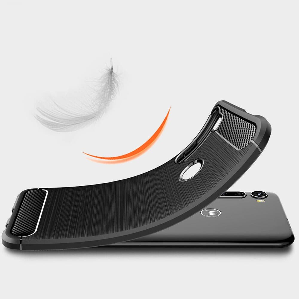 Techsuit Carbon Silicone - θήκη για Motorola One Fusion - Μαύρο 3